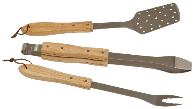 3-Piece BBQ Set in Wooden Pine Box