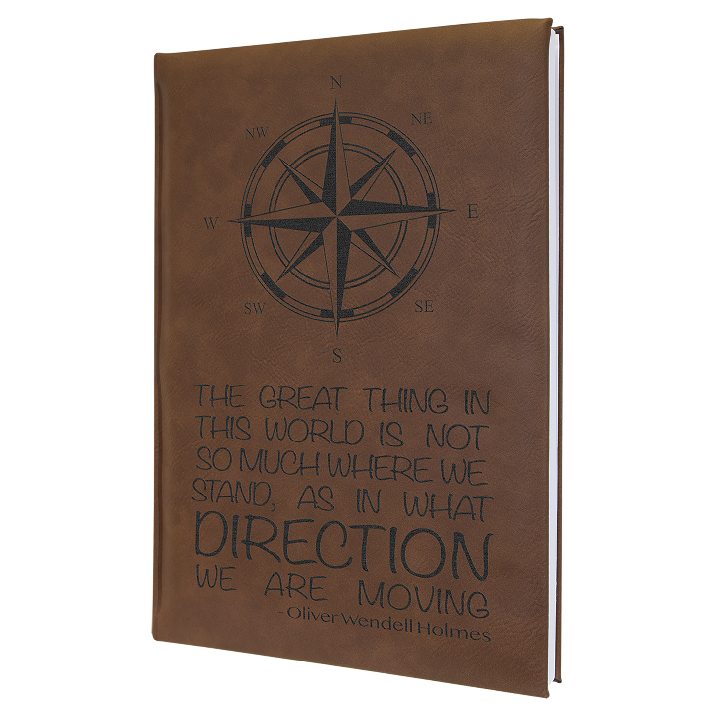 7" x 9 3/4" Dark Brown Laserable Leatherette Sketch Book with Unlined Notepad - Beacon Laser Creations LLC
