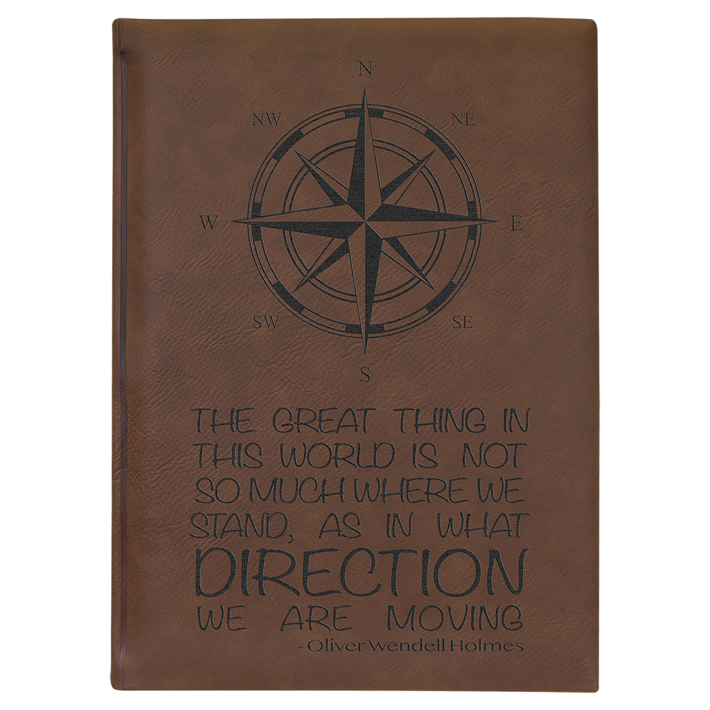 7" x 9 3/4" Dark Brown Laserable Leatherette Sketch Book with Unlined Notepad - Beacon Laser Creations LLC