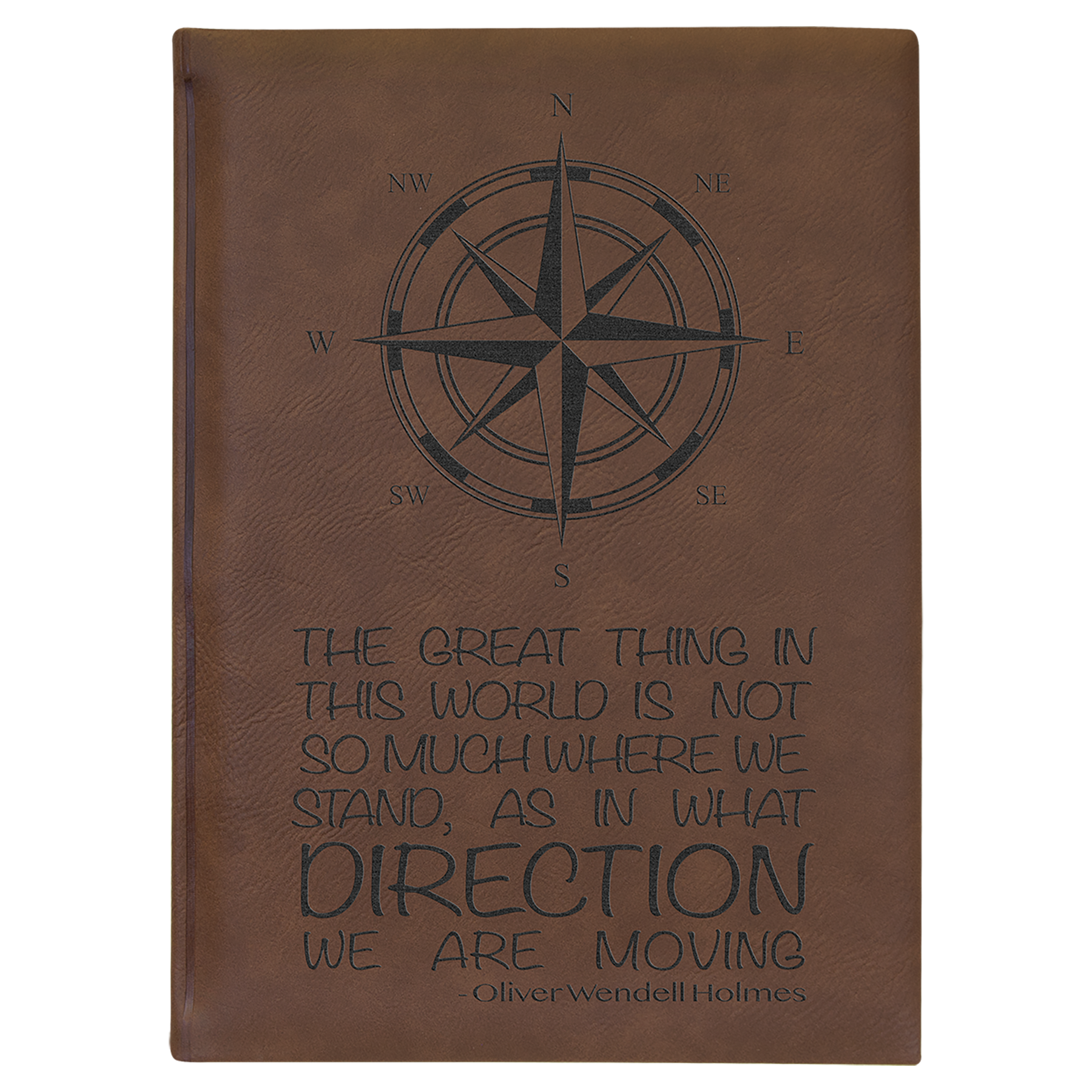7" x 9 3/4" Dark Brown Laserable Leatherette Sketch Book with Unlined Notepad - Beacon Laser Creations LLC