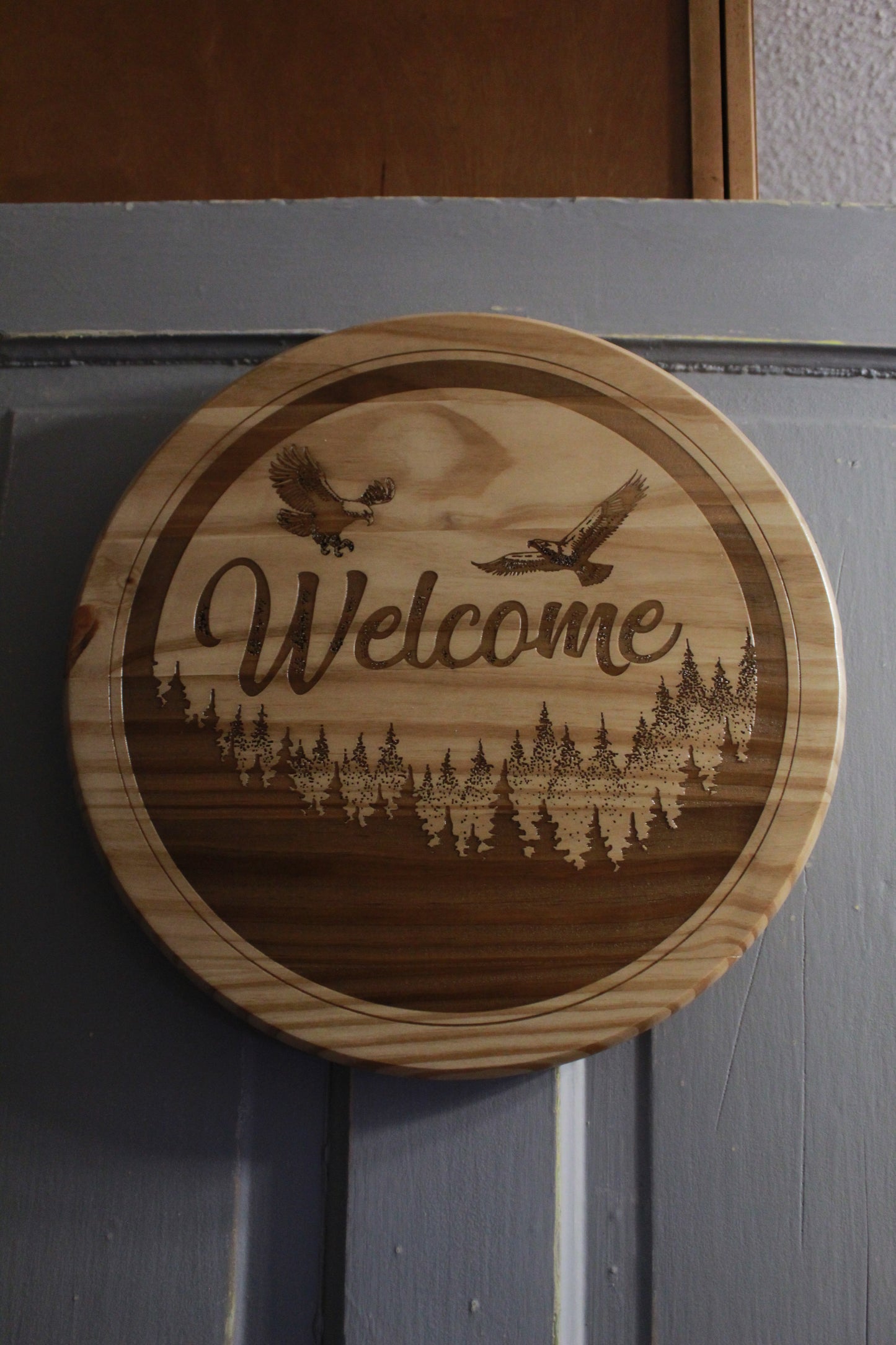 Custom Round Wood Sign - Beacon Laser Creations LLC