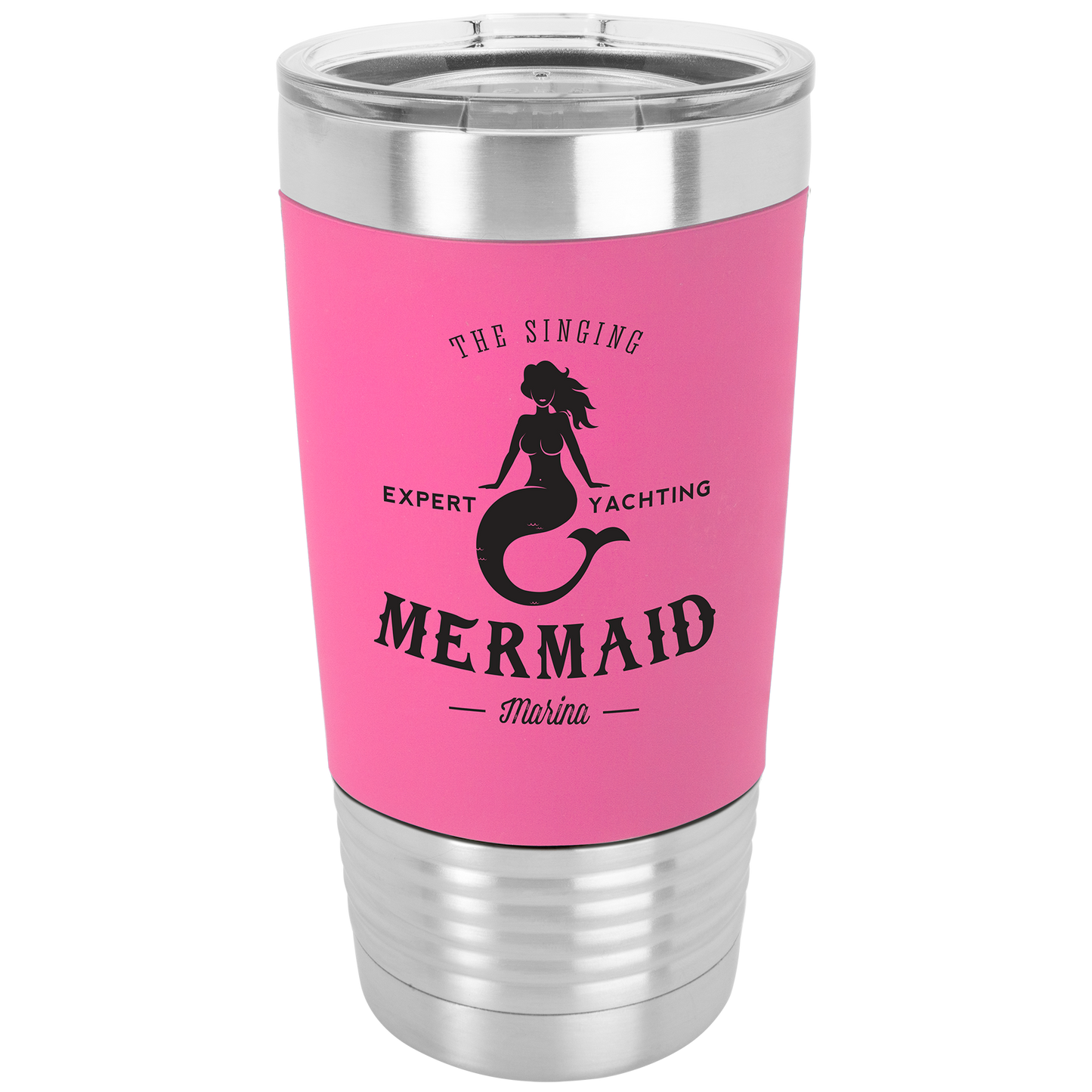 Polar Camel 20 oz tumbler with Silicone Grip and Clear Lid - Beacon Laser Creations LLC