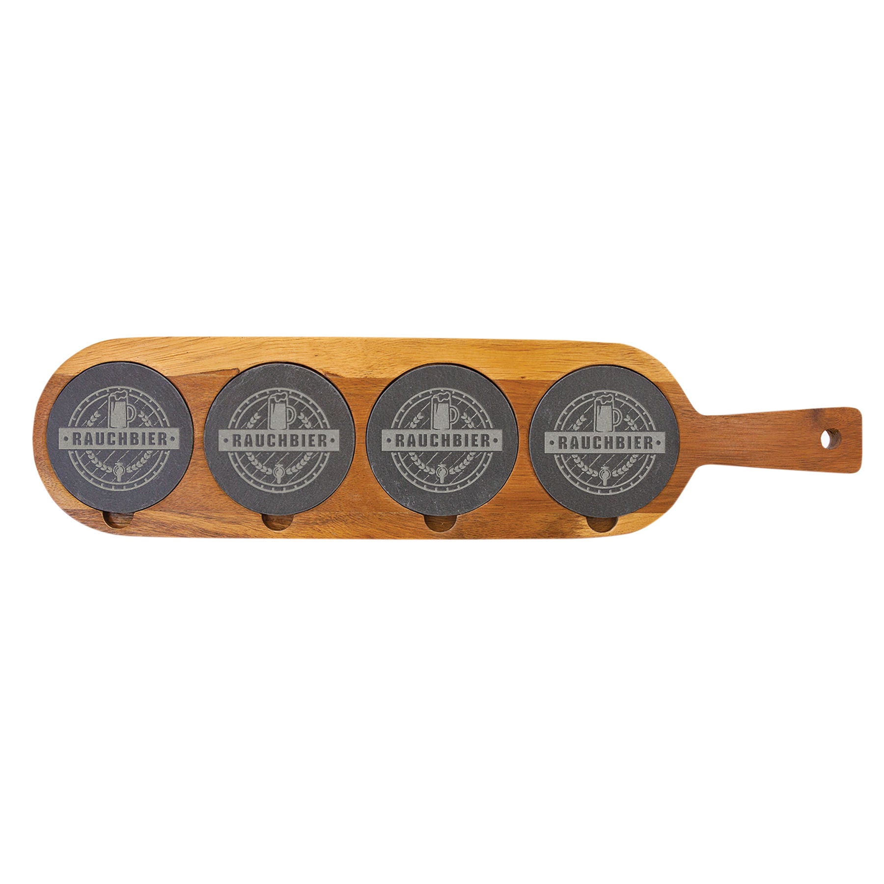 18 1/2" x 4 1/4" Acacia Wood/Slate Serving Board - Beacon Laser Creations LLC