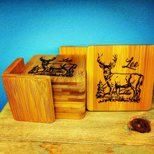 Load image into Gallery viewer, Bamboo coaster set
