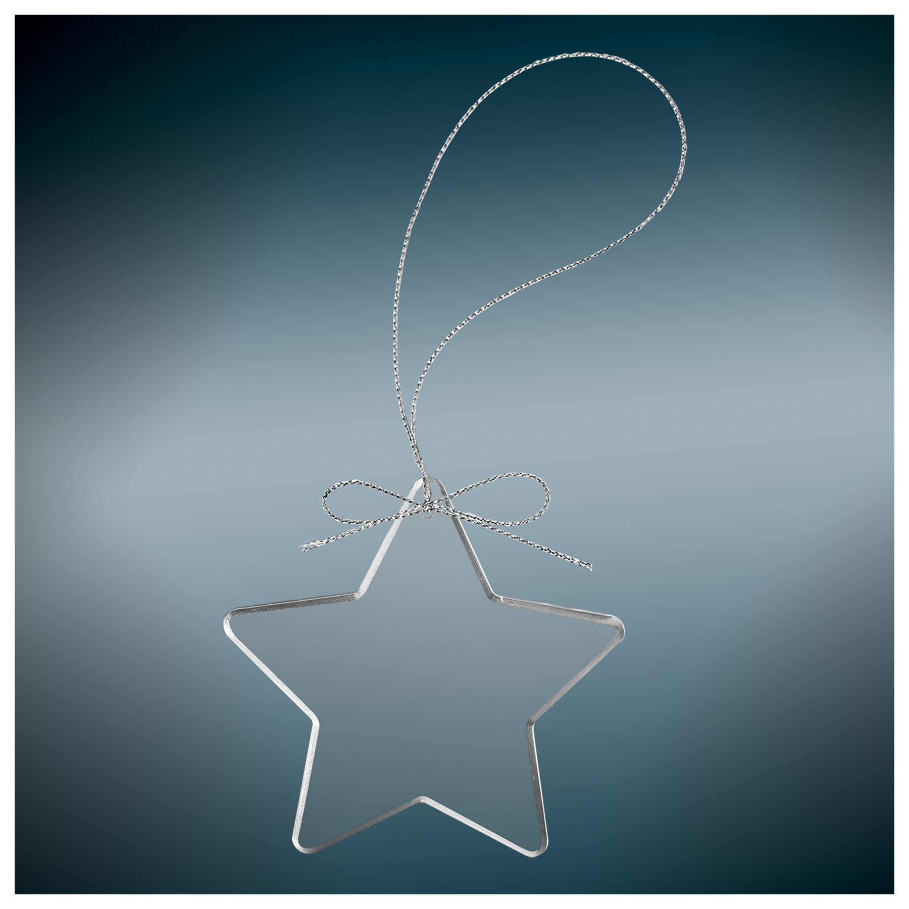 Clear Glass Ornament with Silver String - Beacon Laser Creations LLC