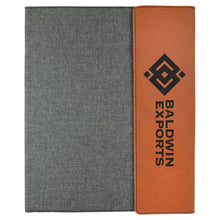 Load image into Gallery viewer, 9 1/2&quot; x 12&quot; Laserable Leatherette / Canvas Portfolio with Notepad

