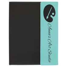 Load image into Gallery viewer, 9 1/2&quot; x 12&quot; Laserable Leatherette / Canvas Portfolio with Notepad
