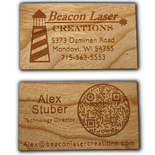 Wood Business Card - Beacon Laser Creations LLC