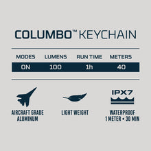 Load image into Gallery viewer, COLUMBO KEYCHAIN Compact, 100 Lumen Keyring Flashlight
